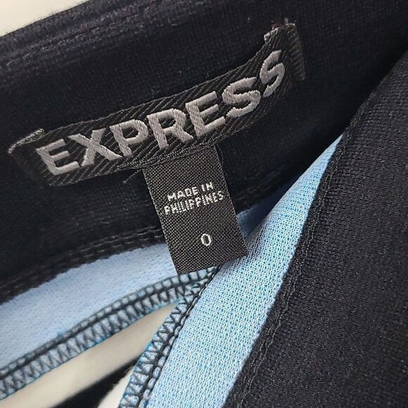 Express Black Striped Stretch Bodycon Mini Skirt Side Zip Pencil Short Fitted - Picture 5 of 7